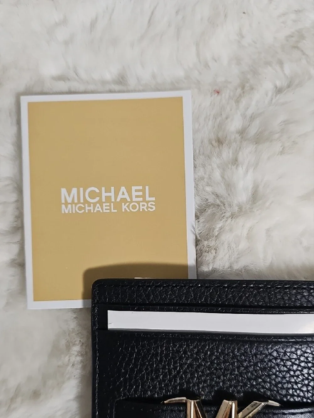 NEW! Michael Kors Black Leather Reed Card Holder